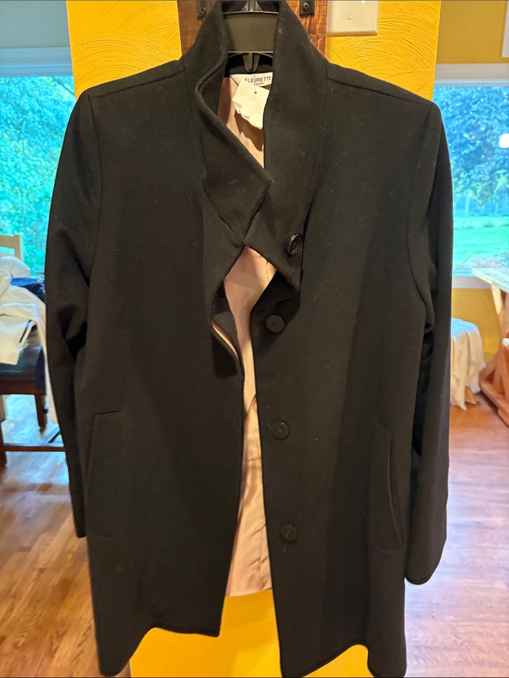 Classic Black Stand-Collar Trench Coat - Elegant Everyday Layer